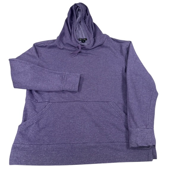 Champion Elite Tops - Champion Elite Womens Purple Textured Pullover Hoodie Sweatshirt Medium Ribbed